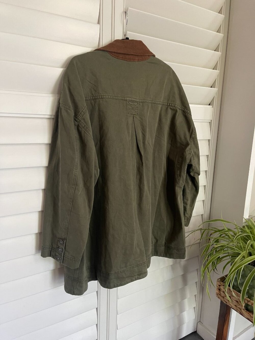 *NWT* We the Free Denim Barn Coat in Deep Green Size Large - Picture 10 of 14